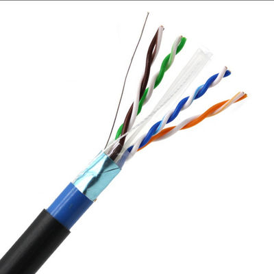 Cable de Ethernet puro al aire libre del cobre Cat6 de la envoltura del doble del FTP