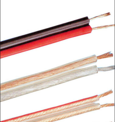 Cable de audio y vídeo compuesto plano gemelo del CCA 10AWG de la chaqueta roja y negra