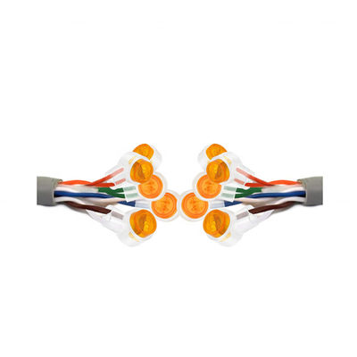 Botón claro anaranjado de la prenda impermeable del conector del empalme del extremo del alambre de teléfono K2