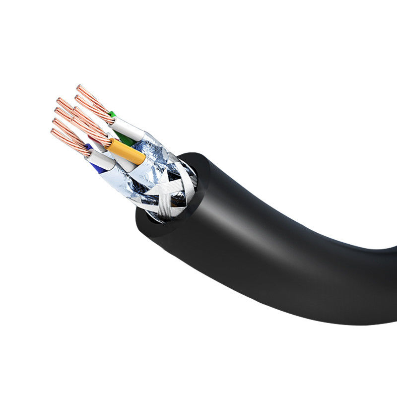 El 1M estable negro los 2M 3M los 5M 10M 24AWG 4 empareja el cordón de remiendo Cat7