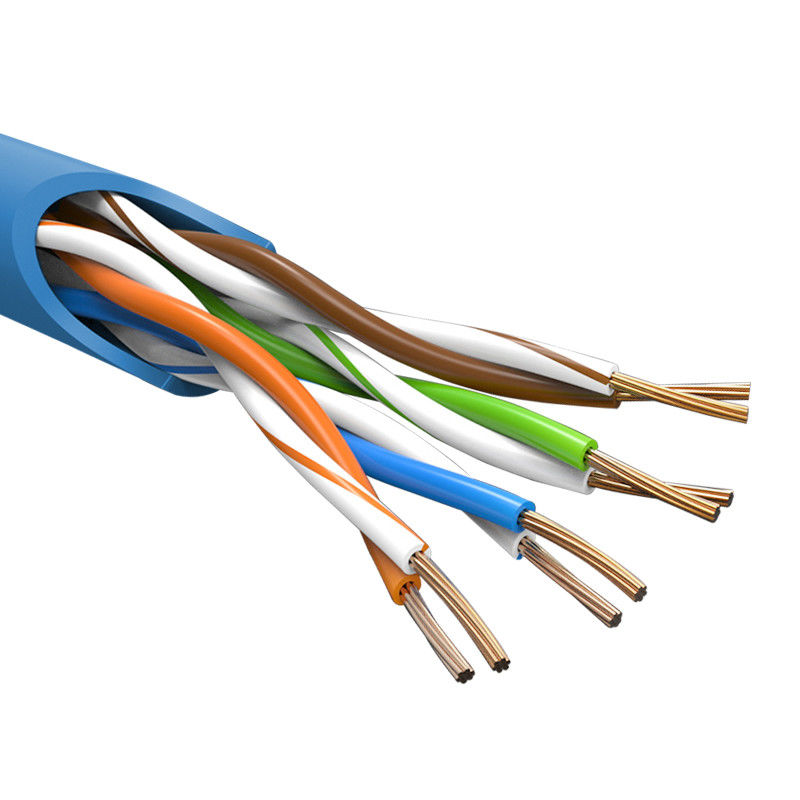 Cordón de remiendo de los conductores Cat5e del PVC 8 del escudo de UTP, cable externo los 50m de Cat5e