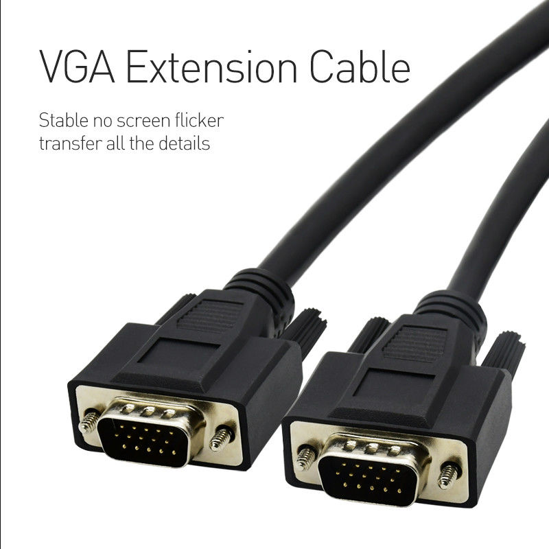 El oro plateó el cable de alta velocidad del monitor de VGA para la pantalla de monitor del proyector
