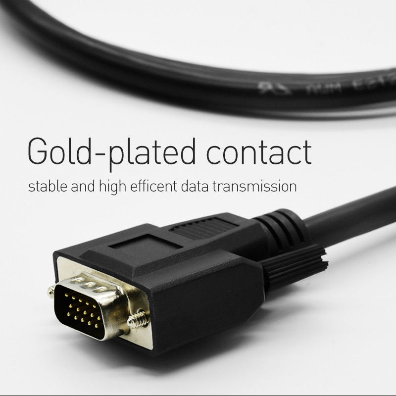 El oro plateó el cable de alta velocidad del monitor de VGA para la pantalla de monitor del proyector