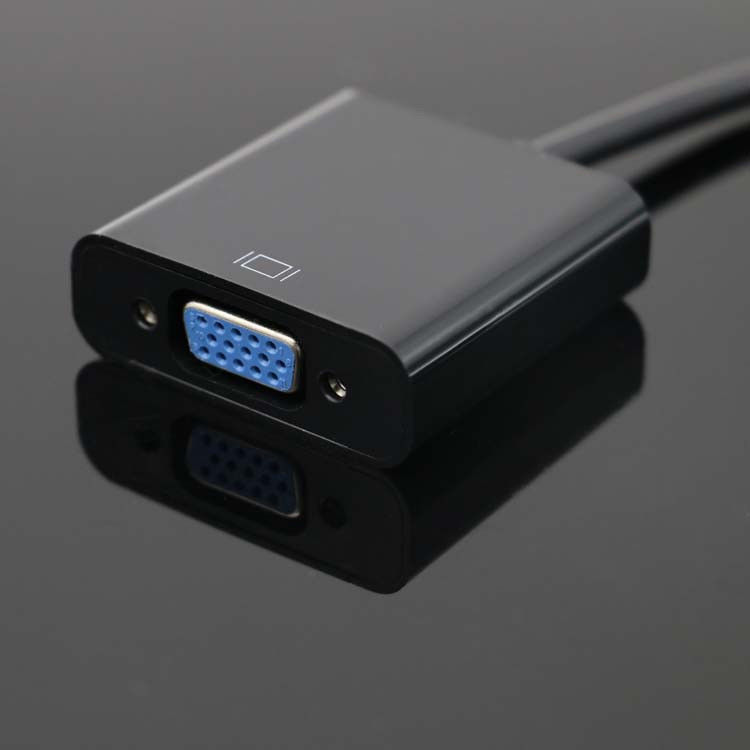 Varón negro del color al cable femenino del monitor de VGA para el ordenador de la PC
