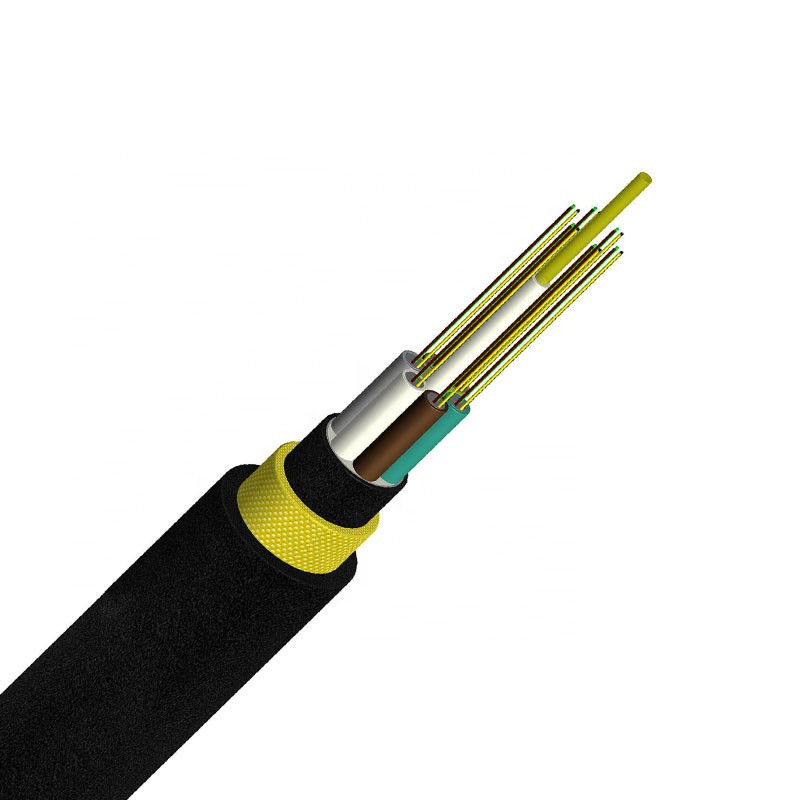 4 12 24 48 96 144 cables de fribra óptica flojos al aire libre del tubo de la base ADSS