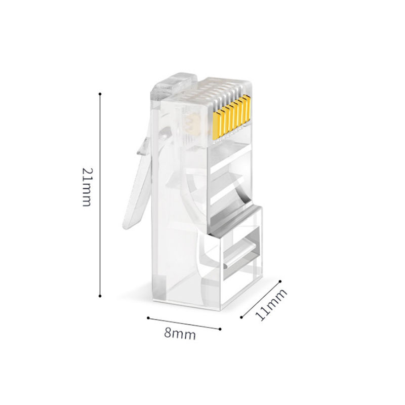 Varón UTP Toolless sin blindaje Crystal Head Modular Plug del conector de Ethernet Cat5 Cat6 8P8C RJ45