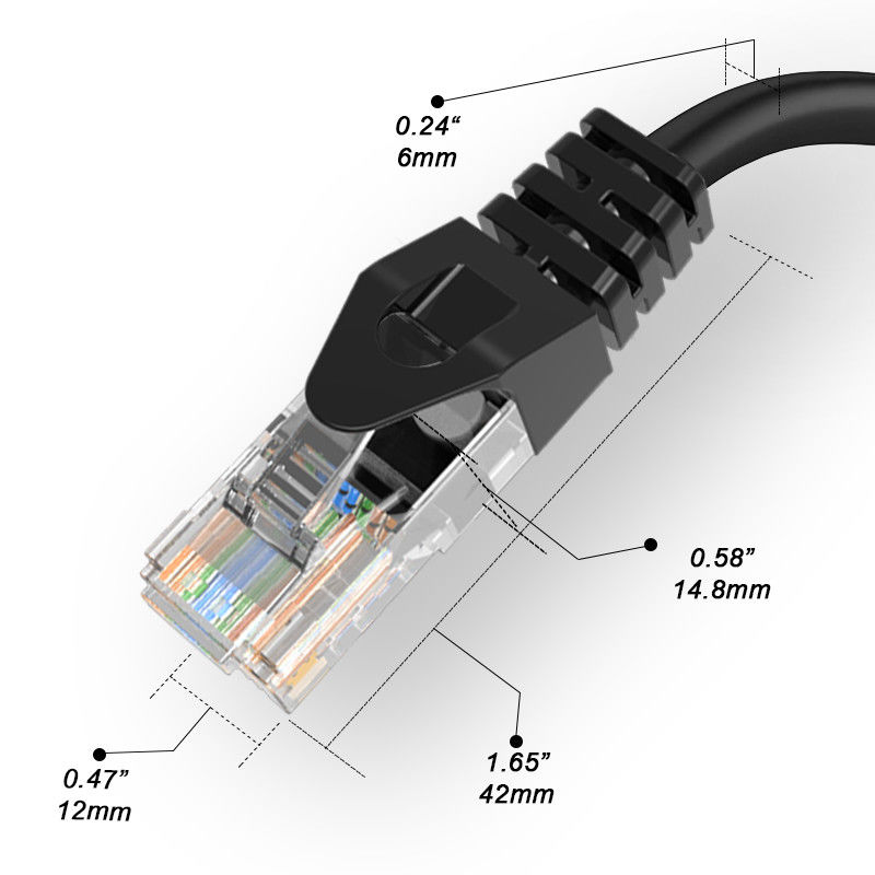 Red de cobre pura Lan Patch Cord de 1 gigabit RJ45 8 conductores