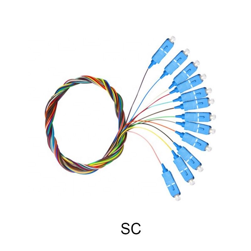 Cordón de remiendo óptico de la fibra de la base del SC 12 de la coleta del cordón del cable del remiendo del SC UPC FC LC SM G652D G657A